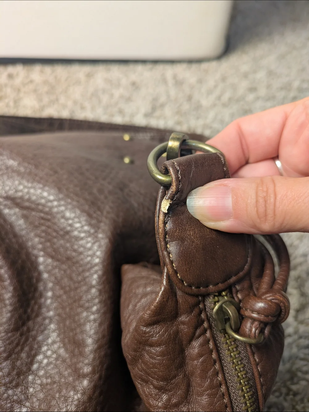 Ampere Brown Pebbled Hobo Slouchy Hobo Bag Oversized Everyday Fashionable Casual